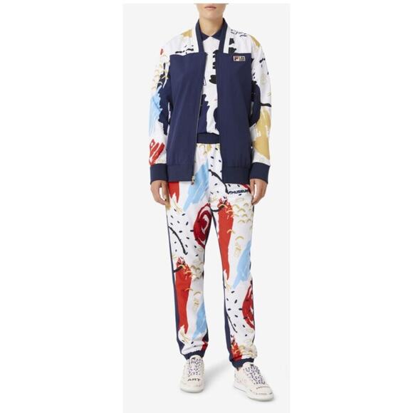 FILA X The Museum Printed Track Pant Sz Small LM131189 410 - Picture 1 of 14